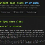Widget Base Class