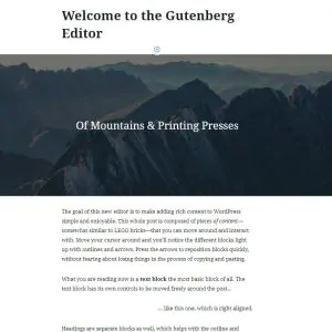 Gutenberg Welcome Screen