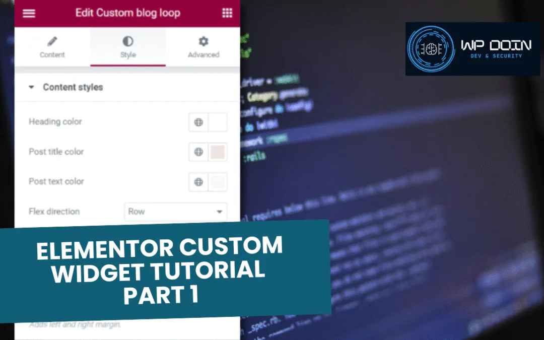 ELEMENTOR CUSTOM widget TUTORIAL – part 1
