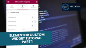 Custom Elementor Widget Part 1