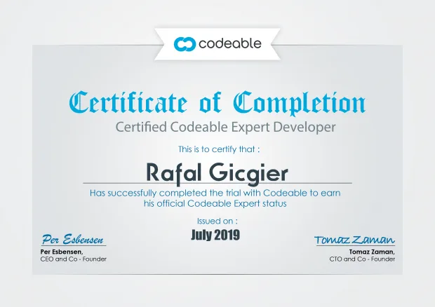 Certified Codeable Expert Developer