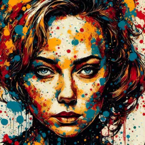 AI generated art popart lady portrait