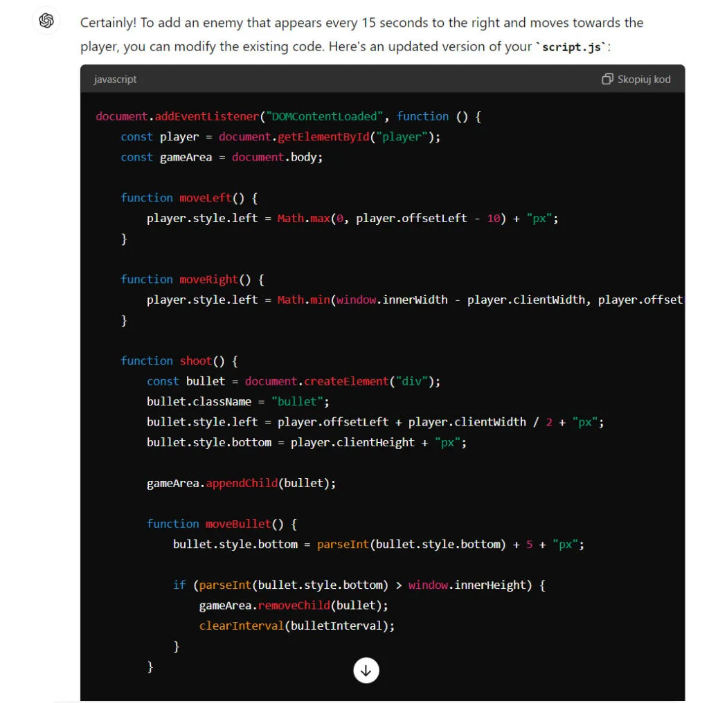 Chat GPT Example Prompt