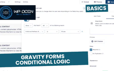 Gravity Forms Conditional Logic – Basics (VIDEO)