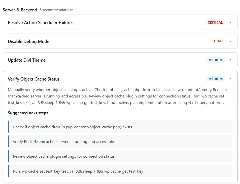 Site Vitals Optimization Details
