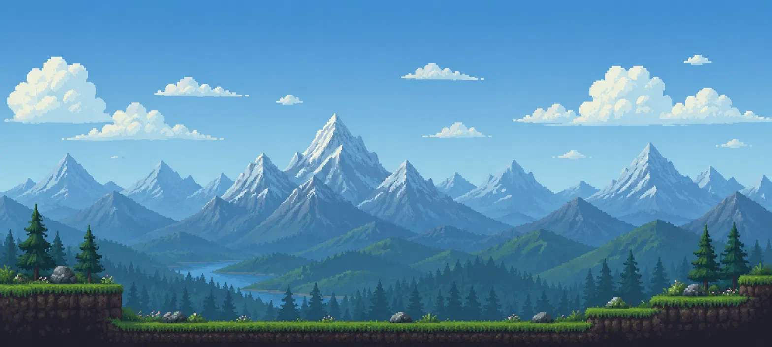 The Nature Quest, a Claude Code created game - parallax background.